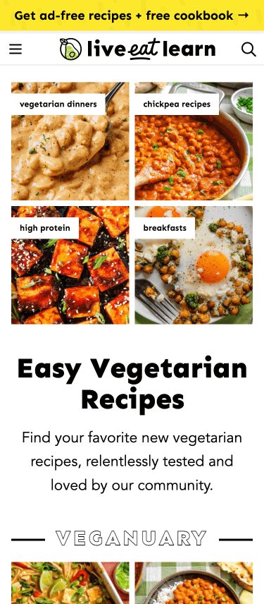Live Eat Learn Mobile Homepage