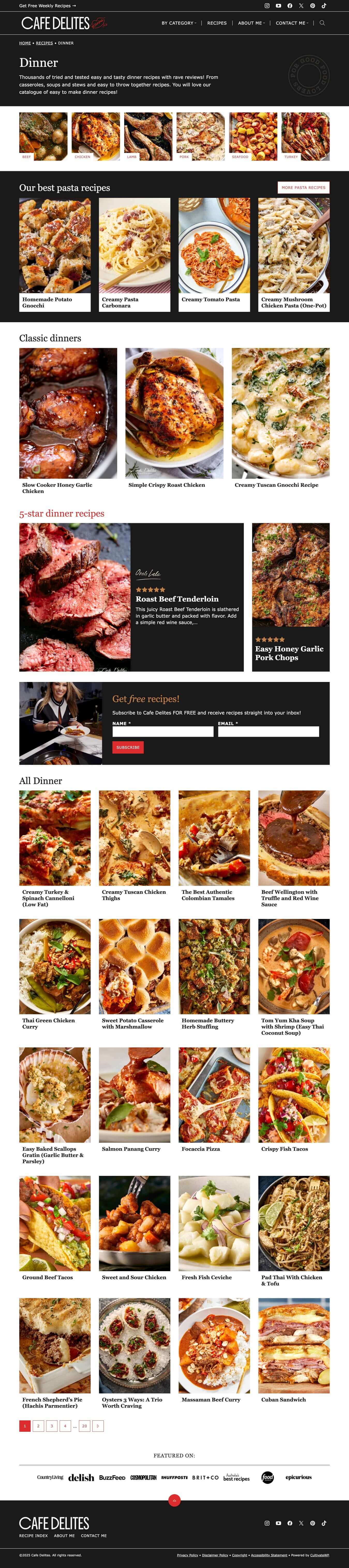 Cafe Delites category page screenshot