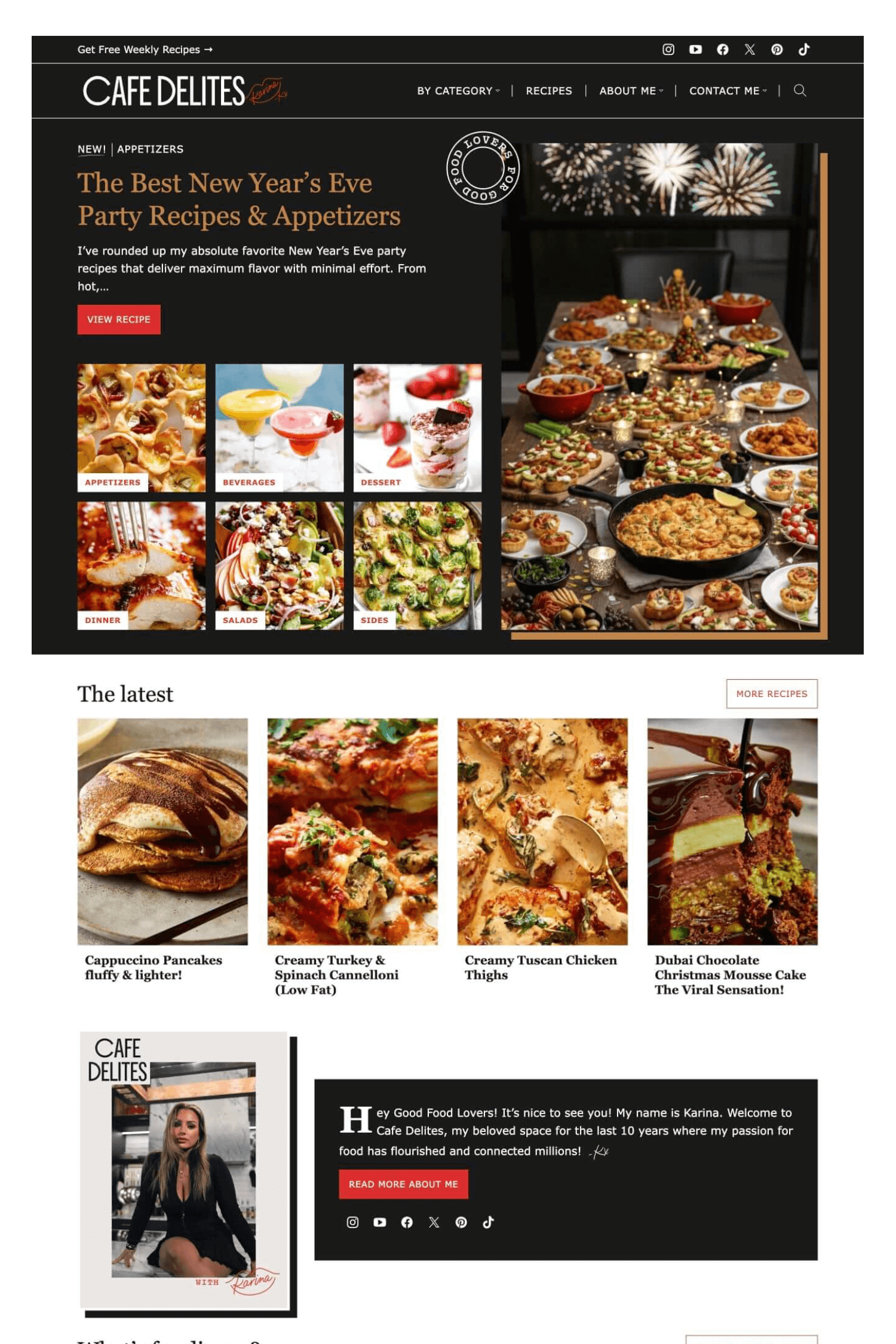 Cafe Delites homepage screenshot