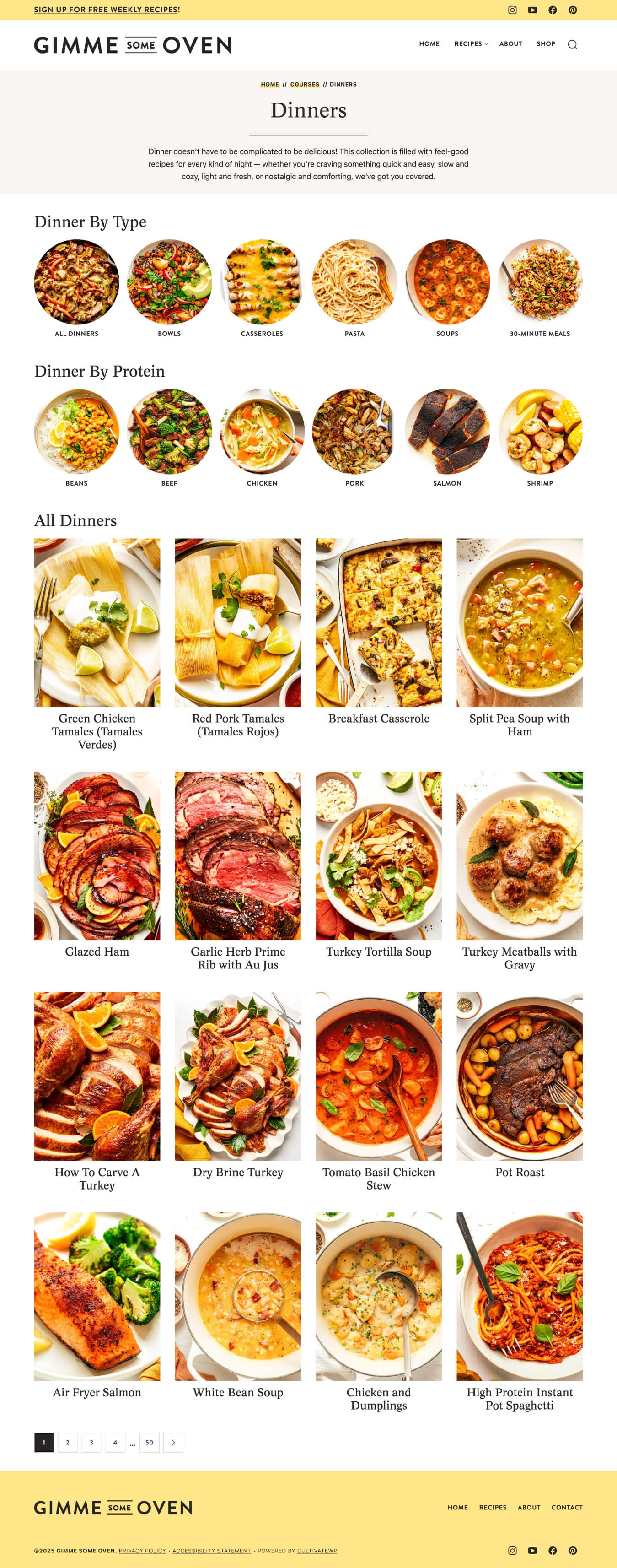 Gimme Some Oven category page screenshot